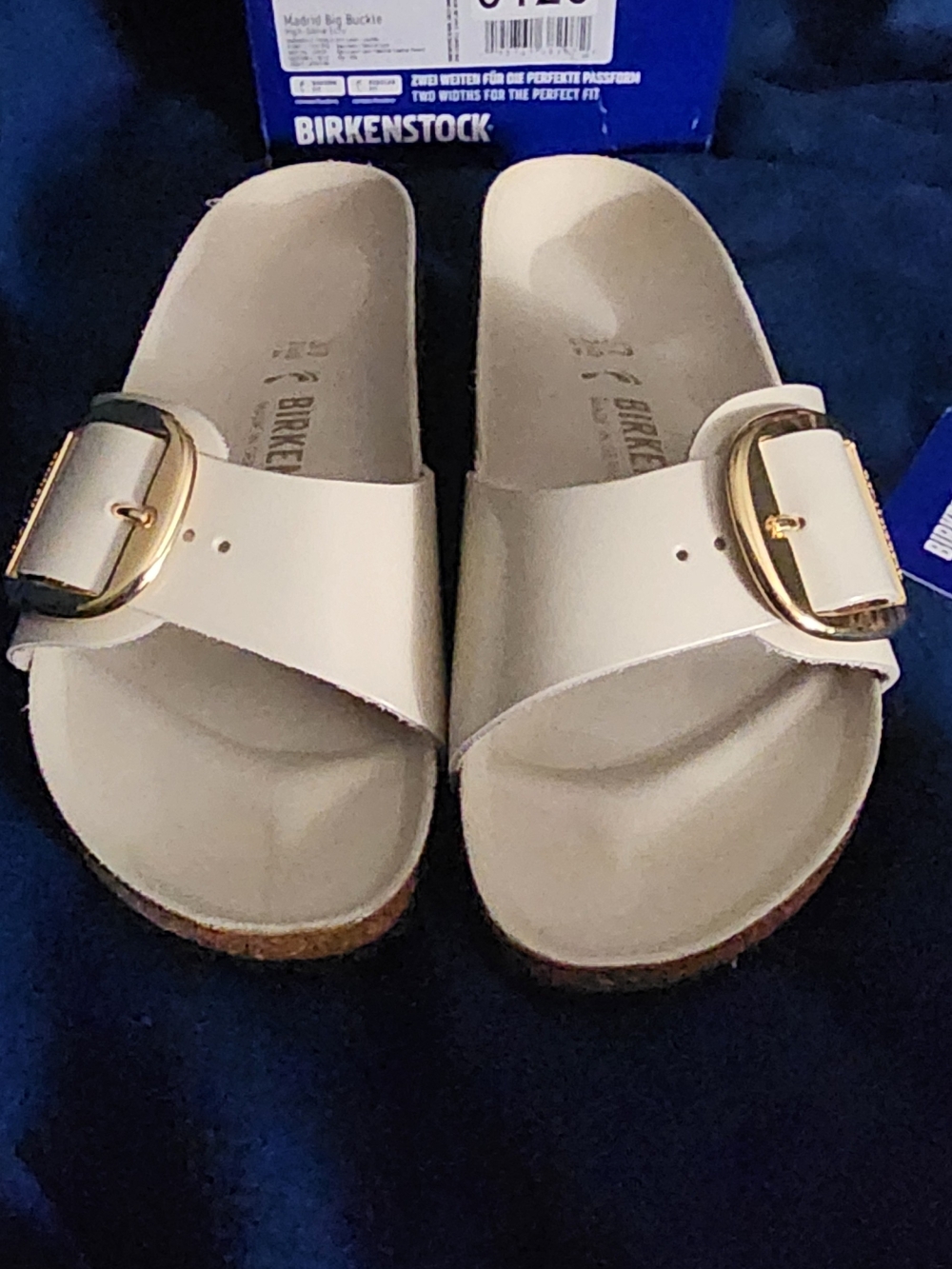 Birkenstock Women’s Madrid Big Buckle Sandal - Cream with Gold Buckle